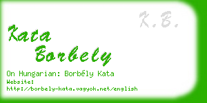 kata borbely business card